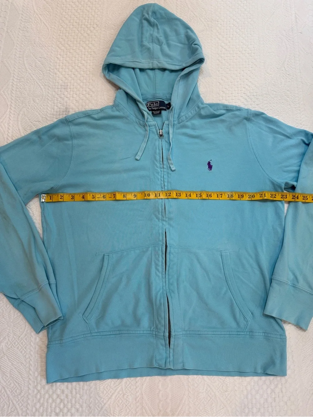 Polo Ralph Lauren Turquoise Hooded Long Sleeve Shirt Jacket Men’s Size Large L